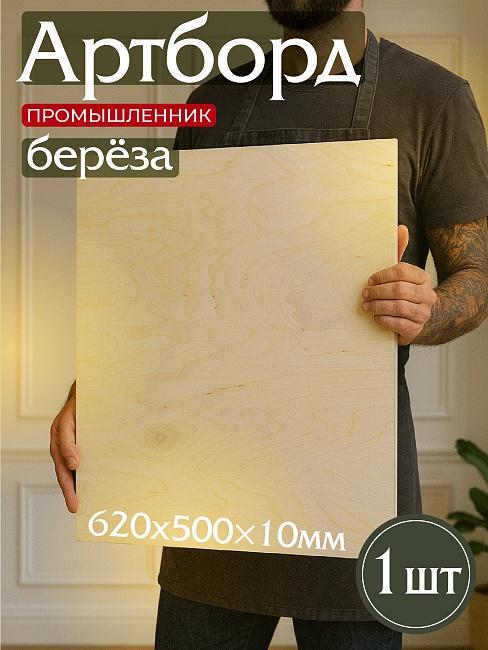 Фанера Промышленник 620х500х10мм, береза, упаковка 1 шт фото 1