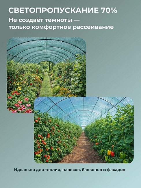 Сетка фасадная затеняющая Промышленник зеленая 30-35% 3х10 м фото 3