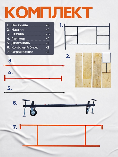 Вышка-тура TeaM ВСП 2.0х2.0, 4.0 м фото 4