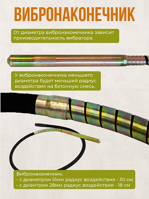 Гибкий вал с вибронаконечником  TeaM 3 м / 38 мм фото 2