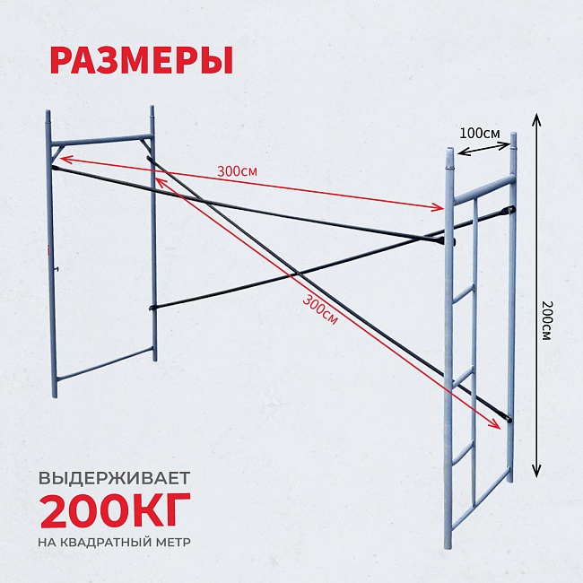 Леса строительные рамные Промышленник ЛРСП 30 секция с лестницей фото 2