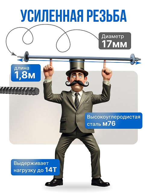 Винт стяжной для опалубки Промышленник холоднокатаный 1,8 м фото 3