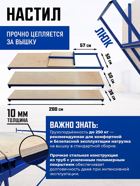 Вышка-тура Промышленник ВСП ПРОМ 2.0х2.0, 20.8 м фото 5
